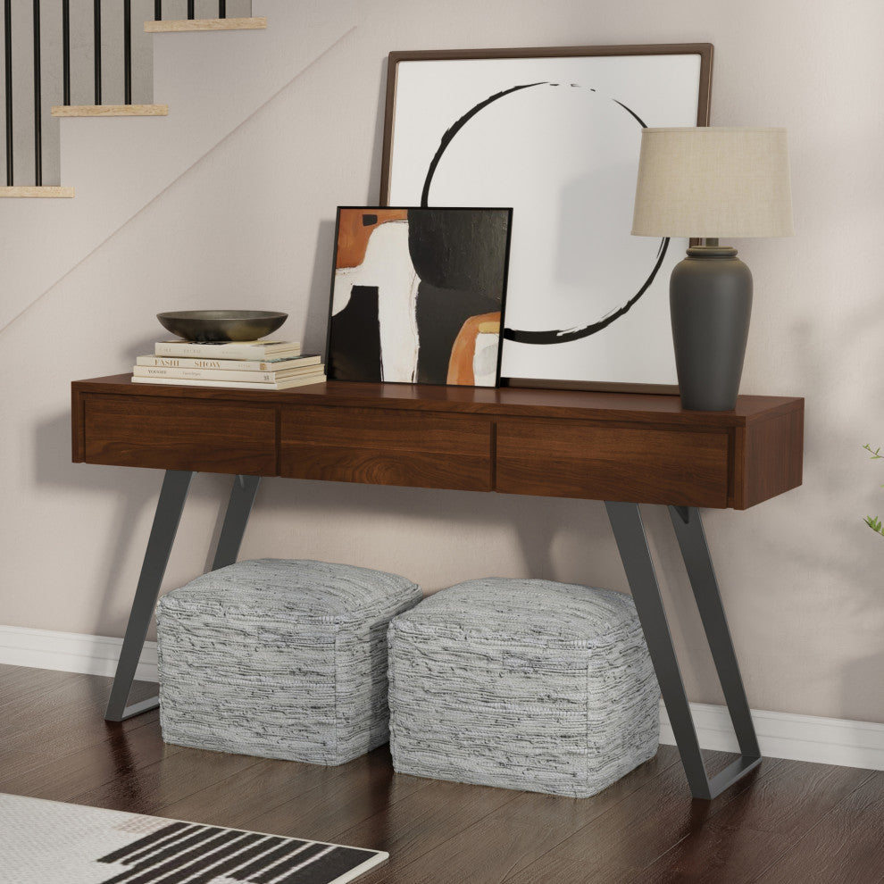 Lowry Console Sofa Table, Walnut Veneer