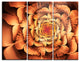 "Dense Fractal Brown Petals" Metal Wall Art, 3 Panels, 36"x28"