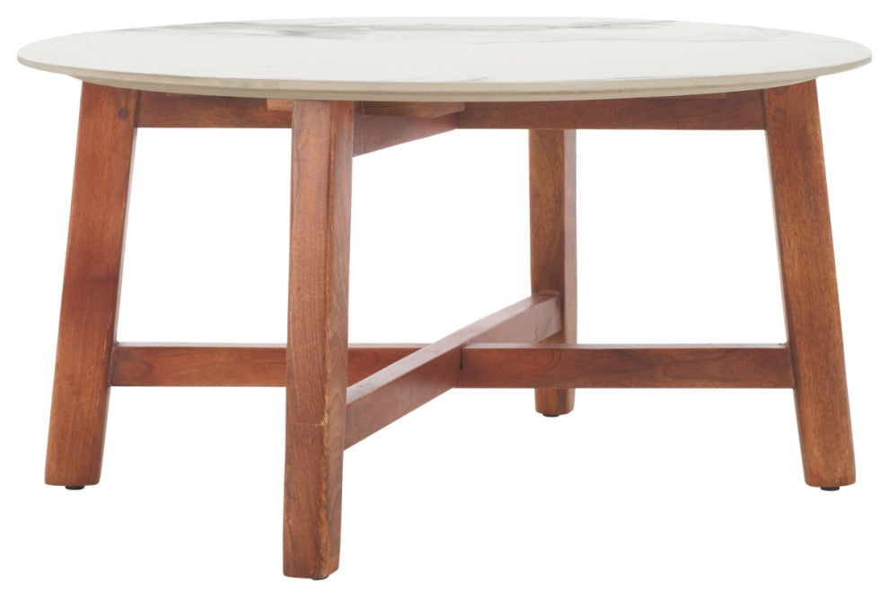 Safavieh Samie Coffee Table, White/Walnut
