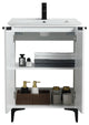Wilmington Bath Vanity, White Matte, 24 Inch, Black Hardware