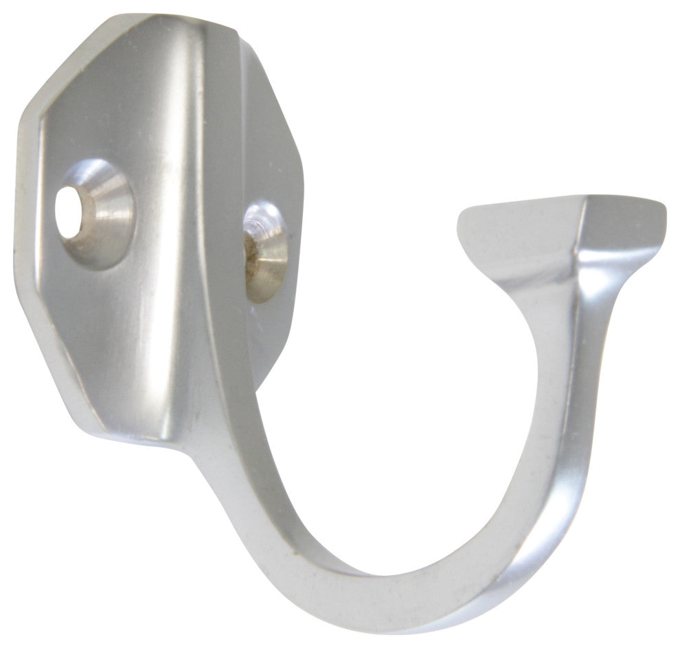 RCH Decorative Brass Wall Hook, 1.8 Inch, Various Finishes, Satin Chrome, 1.8 In