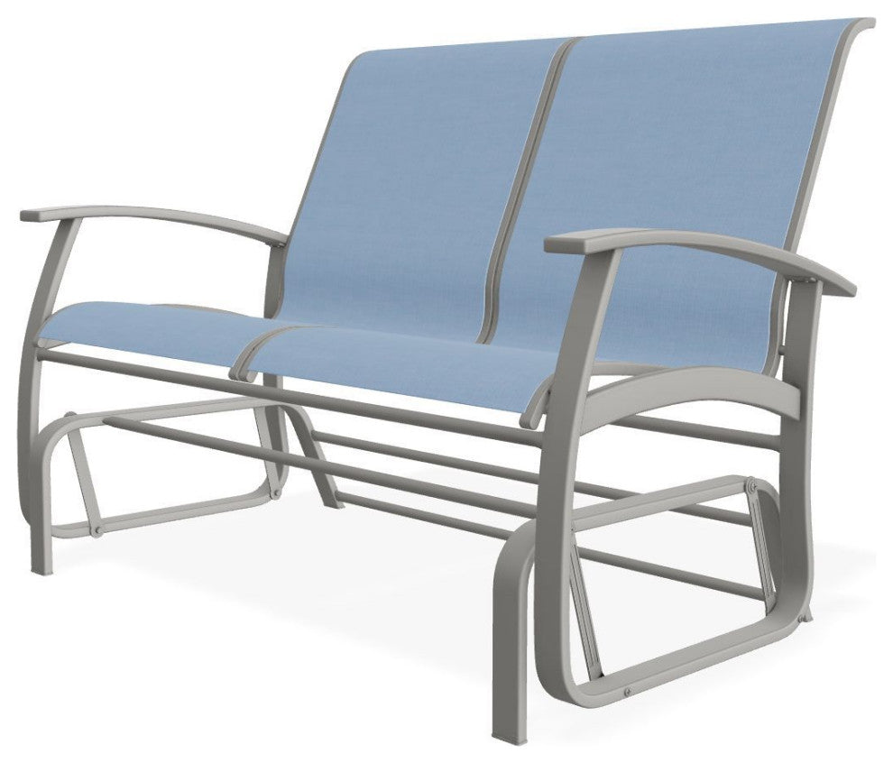 Belle Isle Sling 2-Seat Glider, Sky/Snow