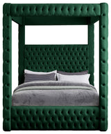 Royal Velvet Upholstered Bed, Green, King