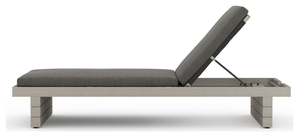 Leroy Outdoor Chaise Lounge-Grey/Chrcl