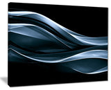 "Fractal Lines Blue in Black" Abstract Digital Art Canvas Print
