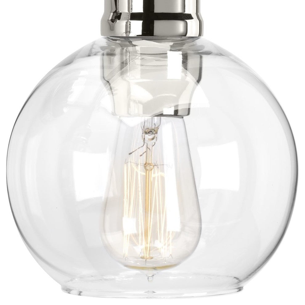 Hansford Collection 1-Light Flush Mount, Polished Nickel