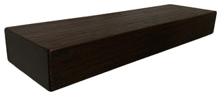 Rustic Floating Mountable Wood Shelf 3" Thick x 7" Deep, Pine, Mocha, 24"