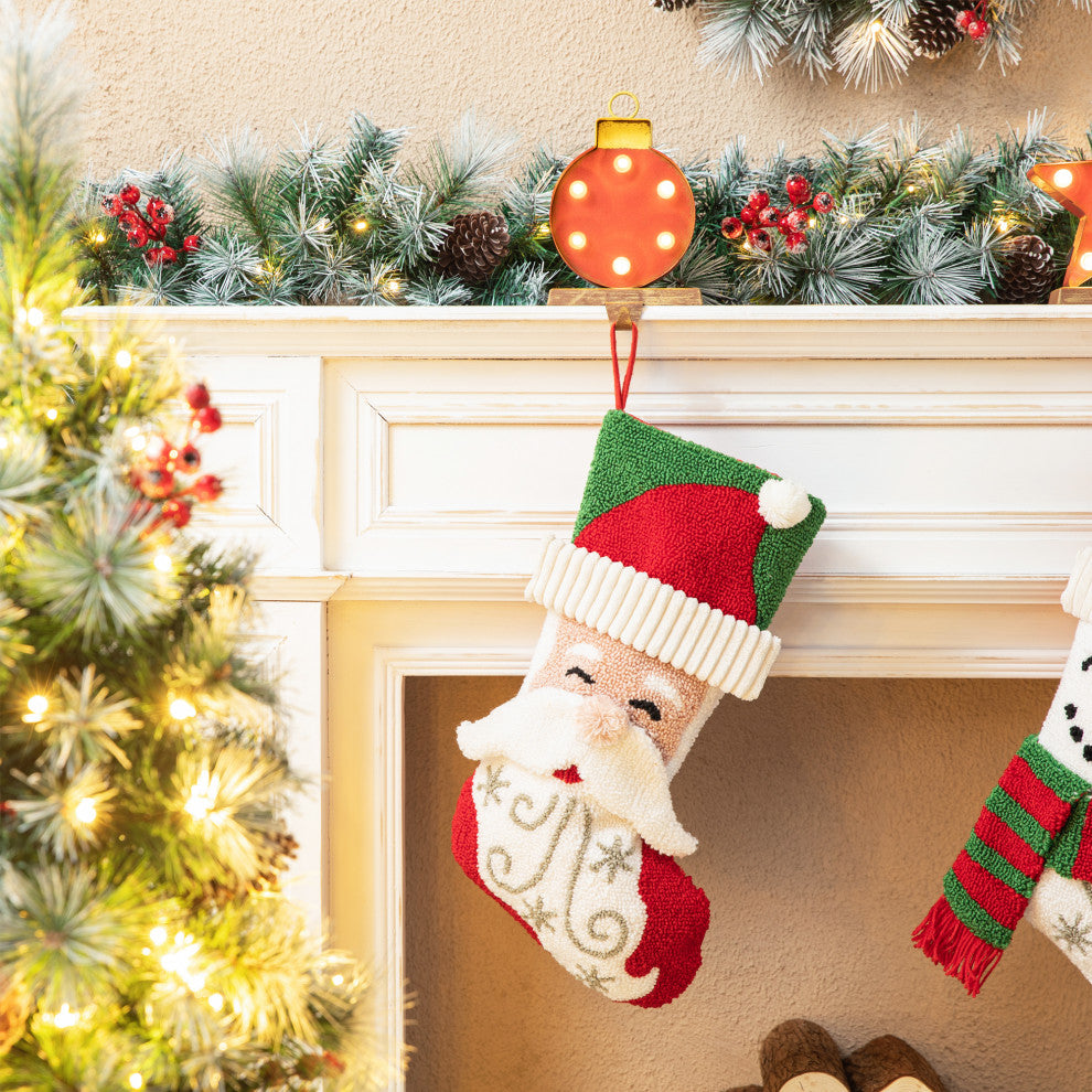 20.5"L Hooked Stocking, Santa