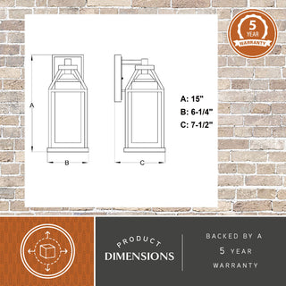 Napier 6.25" Outdoor Wall Light Forged Black and Rustic Elm