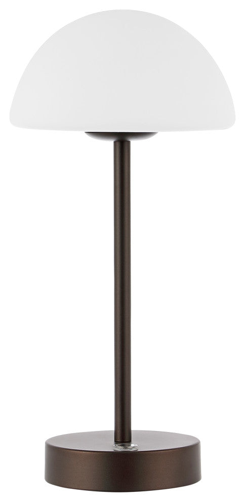 12.5" Modern Minimalist Iron Rechargeable Integrated LED Table Lamp, Black