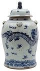 Vintage Temple Jar Dragon Motif, Small