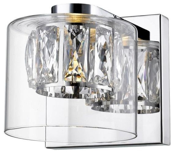 Private Collection 1 Light Bathroom Vanity Light, Mirrored Stainless Steel