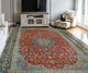 Fine Vintage Distressed Justin Red/Navy Rug, 10'5x16'7