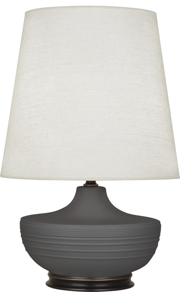 Michael Berman Nolan Table Lamp, Matte Ash With Patina Bronze