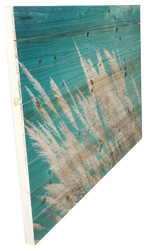 Grassy Wild Pampas Field Wood Plank Wall Art