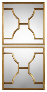 Misa Gold Square Mirrors, Set of 2
