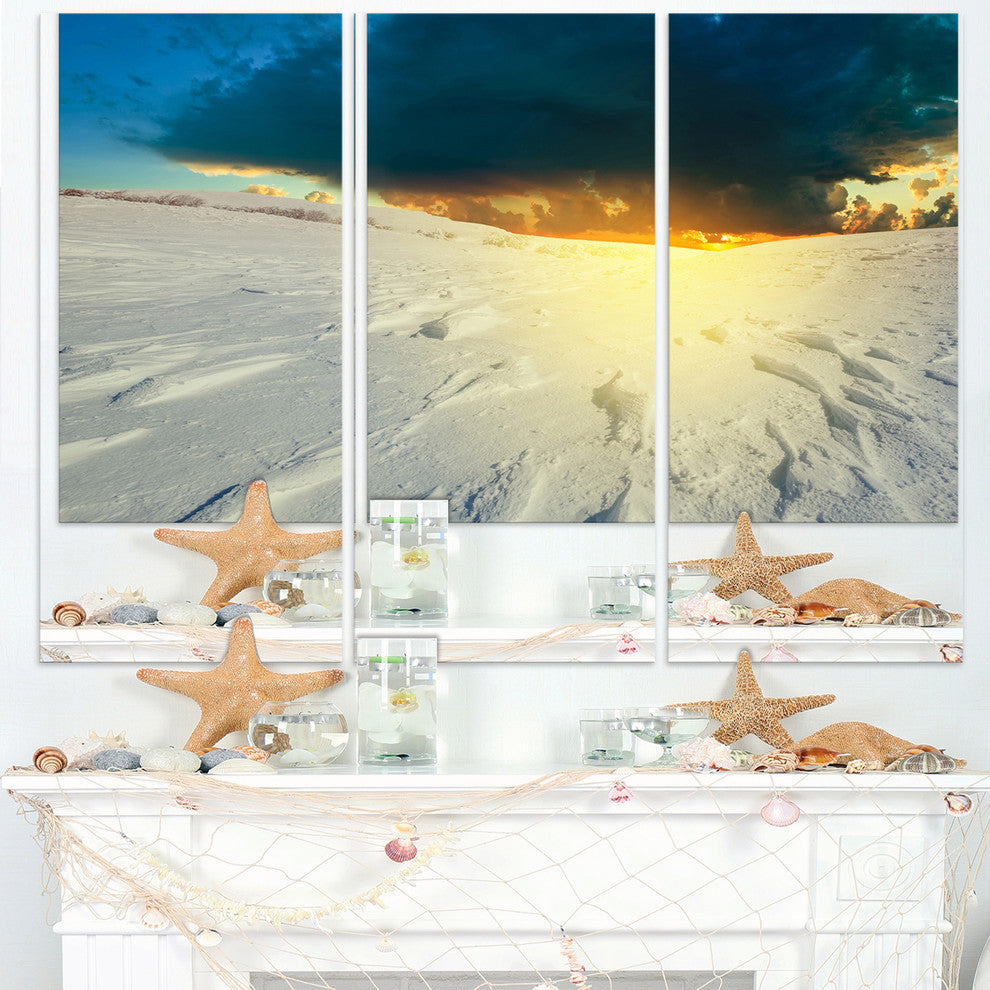 "Sunset Over Snowbound Prairie" Metal Wall Art, 3 Panels, 36"x28"