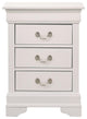 Glory Furniture Louis Phillipe 3 Drawer Nightstand in White