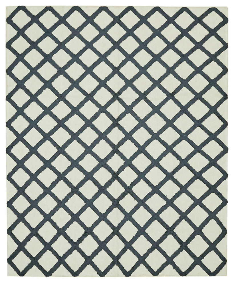 Rug N Carpet - Handmade Modern Design 8' 1'' x 10' 0'' Wool Unique Kilim Rug