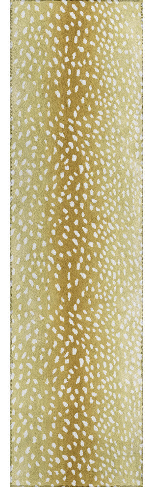Indoor/Outdoor Mali ML3 Gold Machine Washable 2'3" x 12' Runner Rug