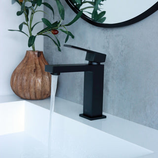 STYLISH Bathroom Faucet Single Handle Matte Black Finish, B-112N AVA
