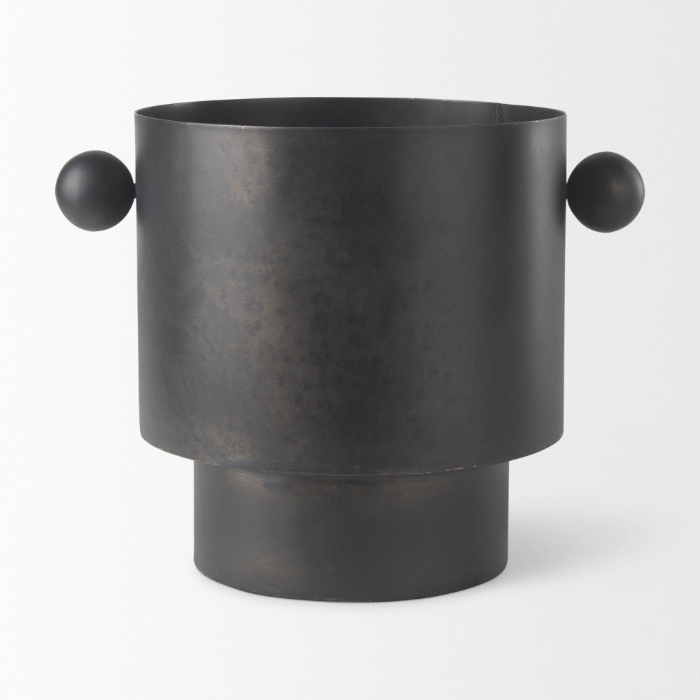Juno Black Iron Vase, 9"