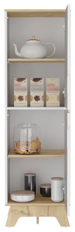 Single Kitchen Pantry Wallas, Kitchen, Light Oak / White