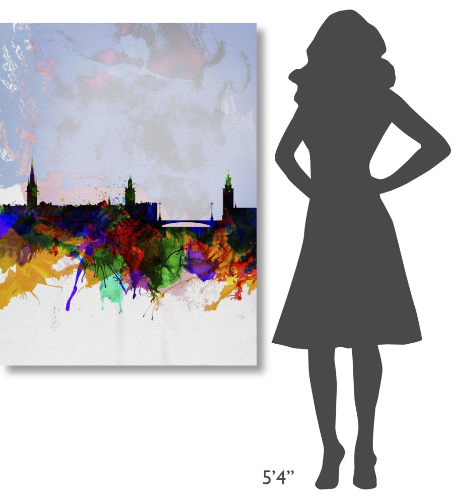 "Stockholm Watercolor Skyline" Fine Art Print