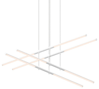 Sonneman 2802 Tik-Tak 47-1/2"W LED Two Tier Linear Chandelier - Satin White