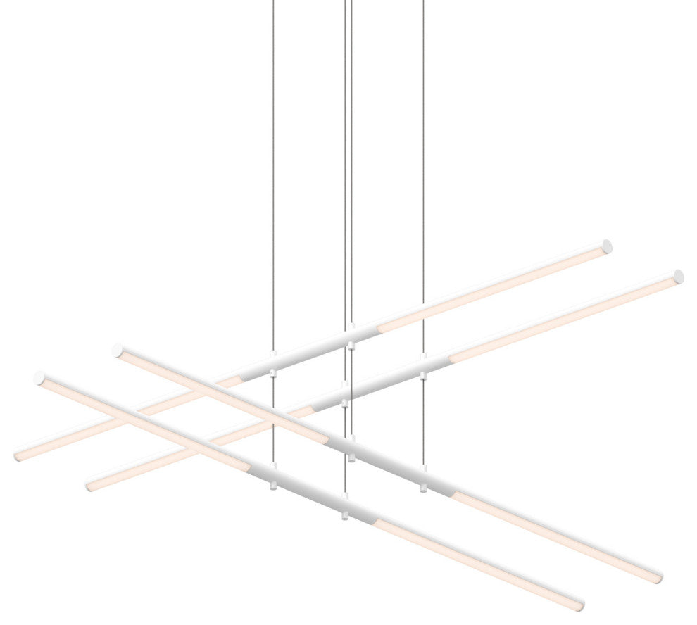 Sonneman 2802 Tik-Tak 47-1/2"W LED Two Tier Linear Chandelier - Satin White