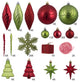 Vickerman N512543 Red And Kiwi Ornament Set, 125 Per Box