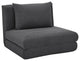 Modern Polyester Futon Chair with 5 Convertible Positions and Sleeper Function, Charcoal