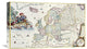 "Map of Europe" Stretched Canvas Giclee by Cornelis Danckerts, 22"x13"