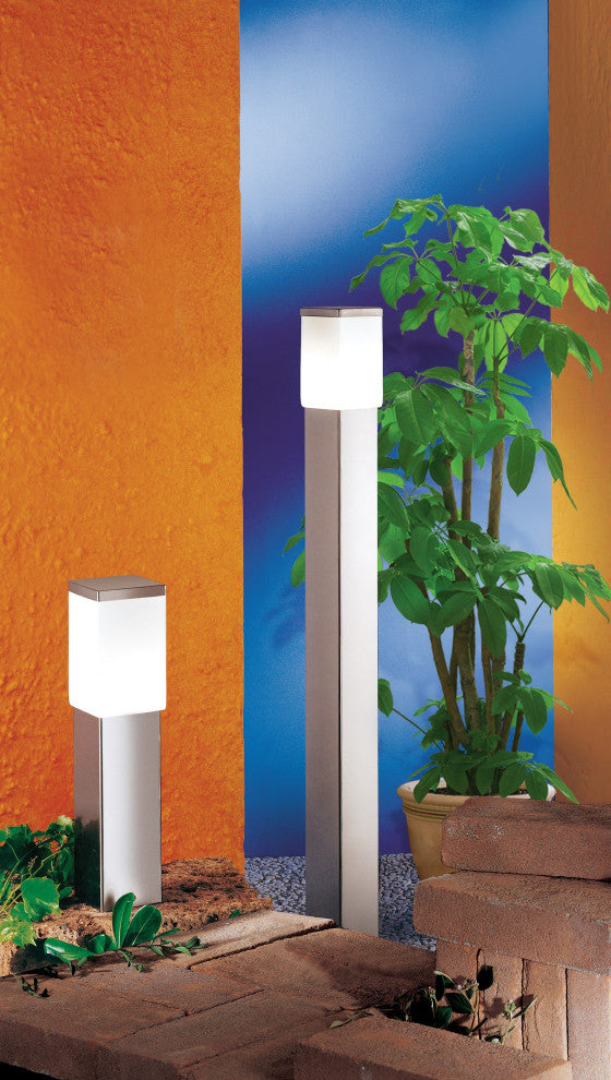 1x60W Outdoor Path Light With Stainless Steel Finish and Opal Frosted Glass