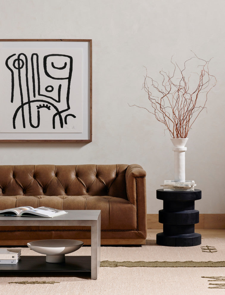 Inez End Table, Black Pine