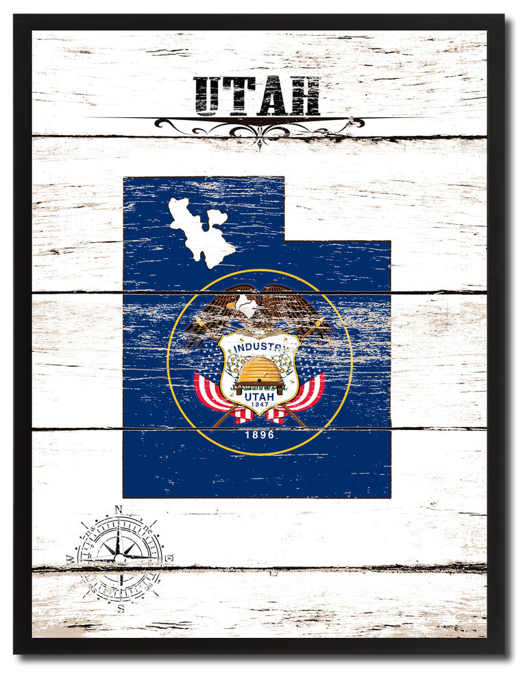 Utah State Flag Canvas, 13"x17"