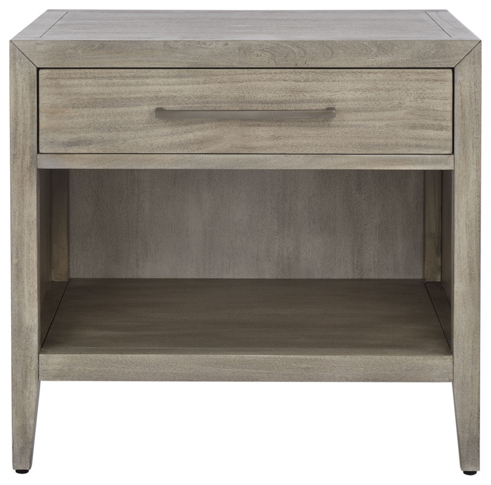 Safavieh Couture Ariella 1 Drawer Wood Nightstand, Light Grey