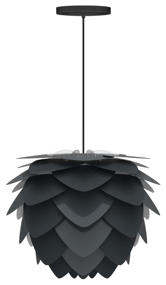 Aluvia Hardwired Pendant, Anthracite/Black, Mini