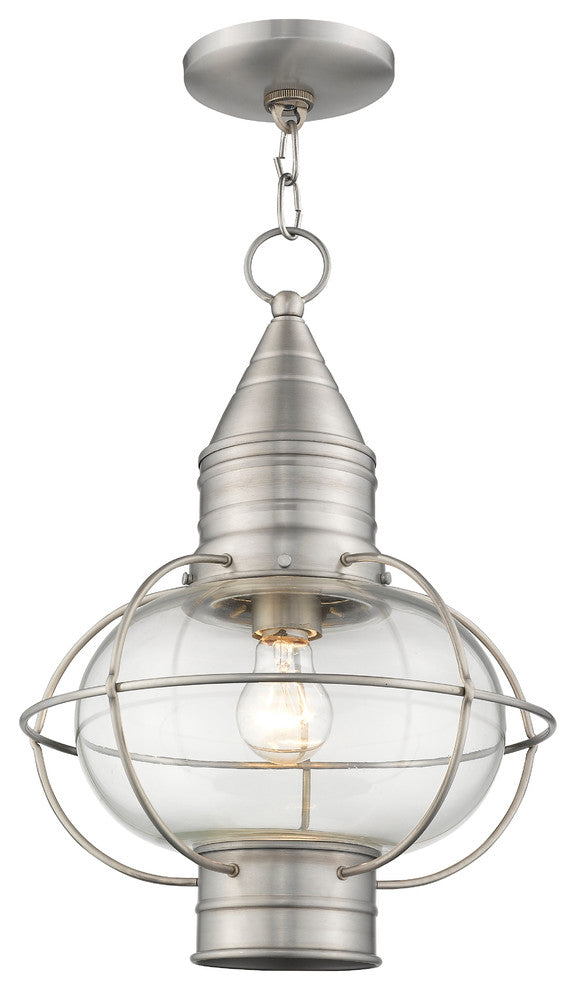 Newburyport 1-Light Chain Lantern, Brushed Nickel