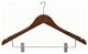 Wooden Anti-Theft Security Combo Hanger, Walnut/Chrome Finish, Box of 100