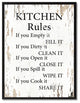 Kitchen Rules Inspirational, Canvas, Picture Frame, 28"X37"