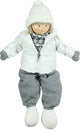 16" White and Gray Joyful Sitting Boy Christmas Tabletop Decoration