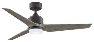 Fanimation TriAire Custom Ceiling Fan/LED Light, Matte Greige/Weathered Wood, 52