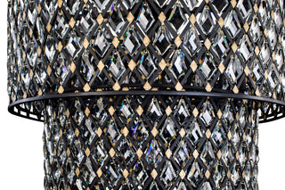 Varaluz 345C13 Windsor 13 Light 32"W Crystal Waterfall Chandelier - Carbon /