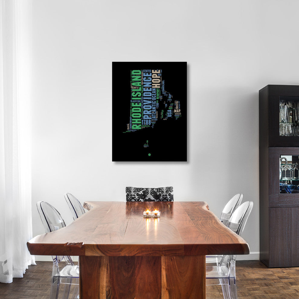 "Rhode Island Word Cloud 2" Fine Art Print