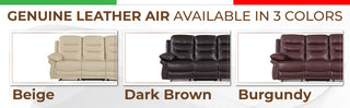 Anders Leather Air Match Recliner Collection Burgundy 2 Piece With Console