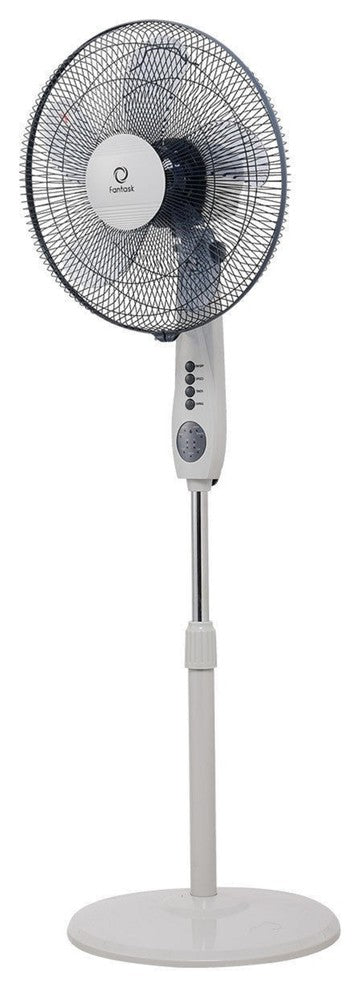 Modern 5 Blades 3 Mode Height Adjustable Remote Control Pedestal Fan, 15"