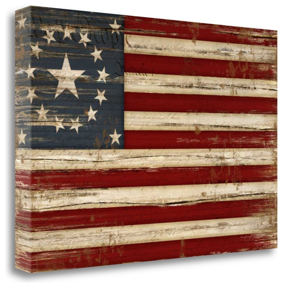 "American Flag" By Jennifer Pugh, Giclee Print on Gallery Wrap Canvas