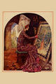 Medieval Girl Sews a Tapestry- Canvas Poster 20" x 30"
