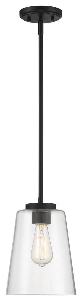 Calhoun 1-Light Matte Black Large Mini-Pendant
